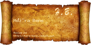 Héra Bene névjegykártya
